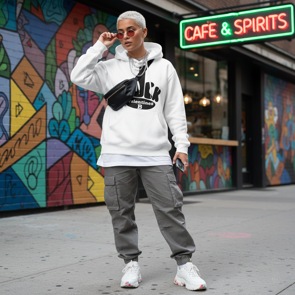 WHITE “F*CK VALENTINES” HOODIE