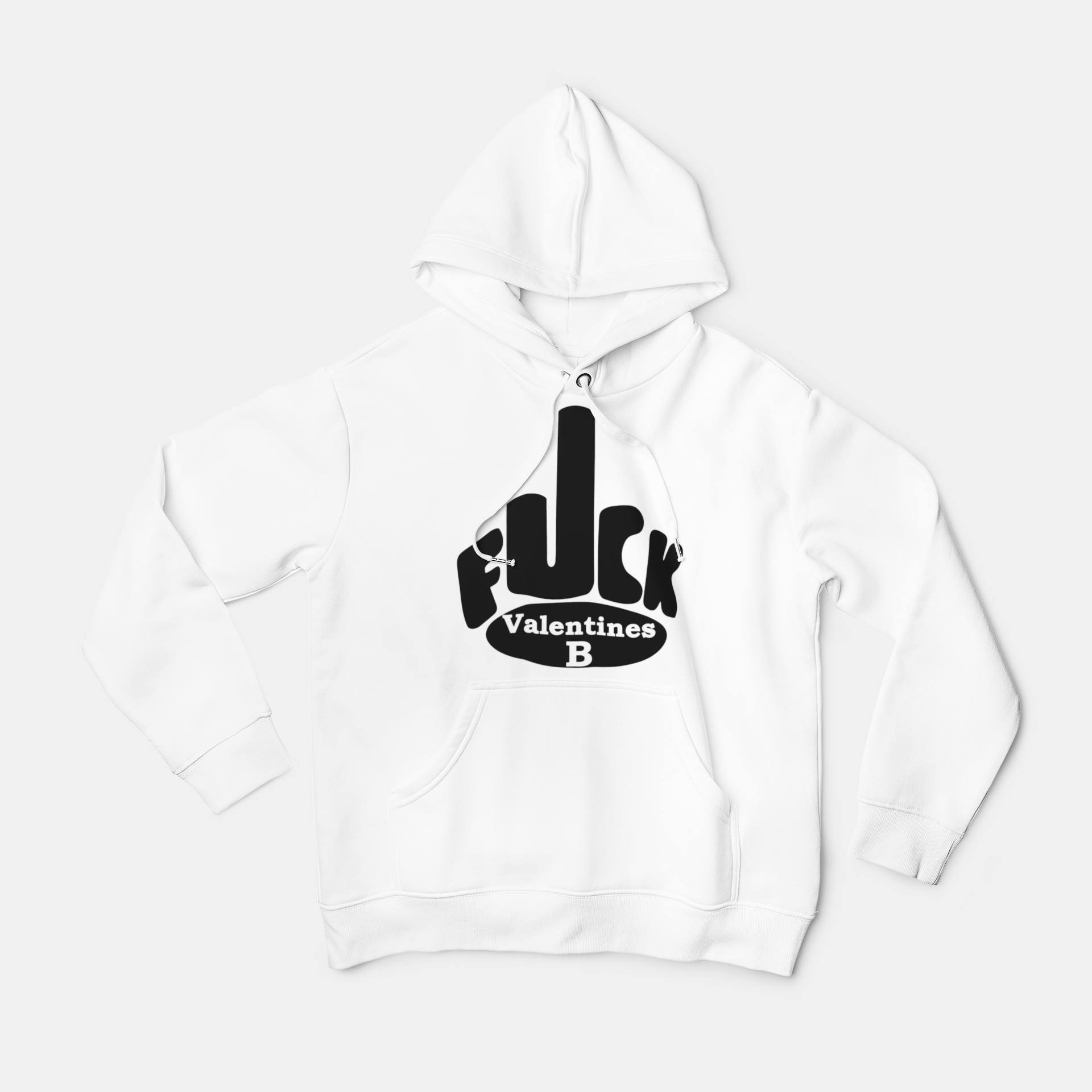 WHITE “F*CK VALENTINES” HOODIE