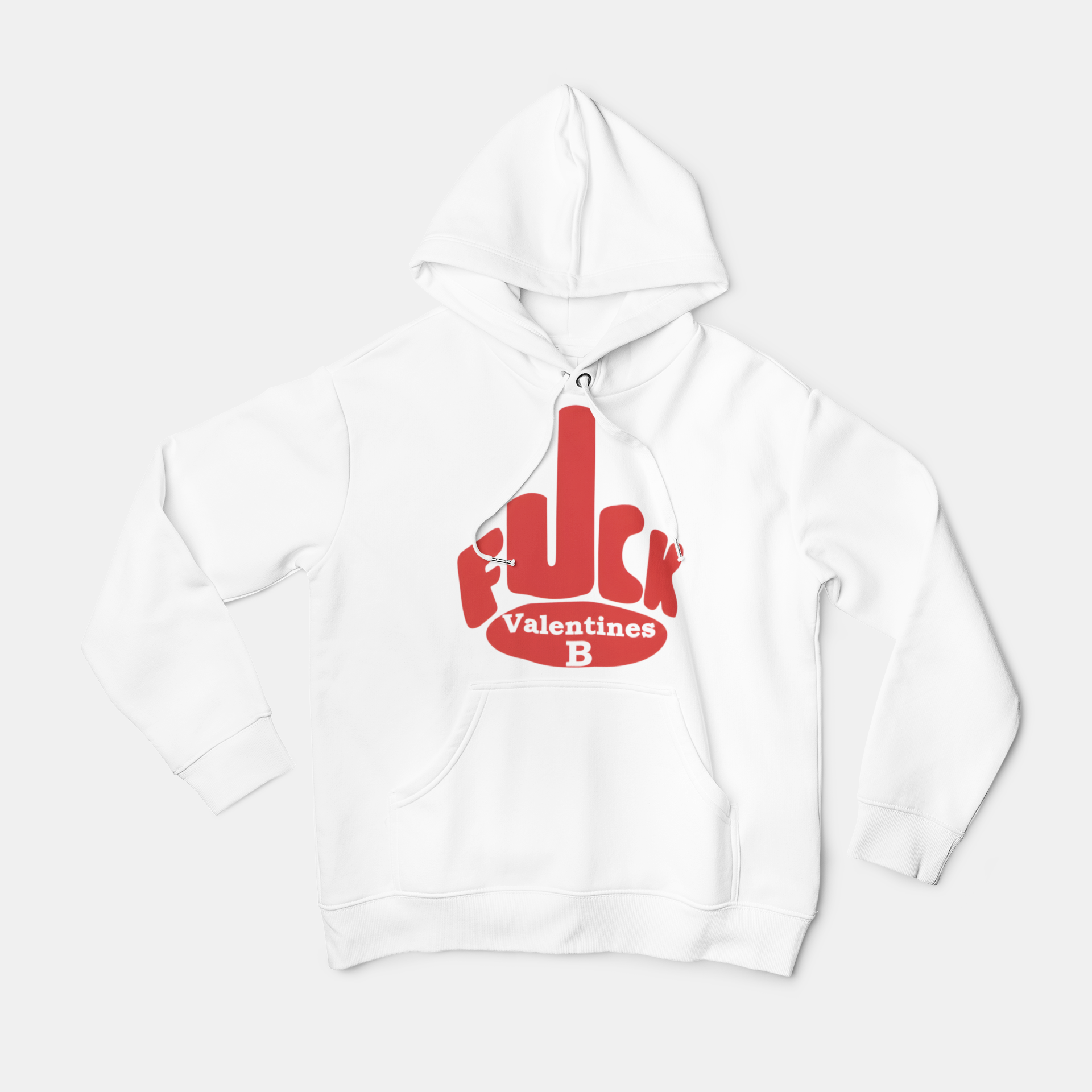 WHITE “F*CK VALENTINES” HOODIE